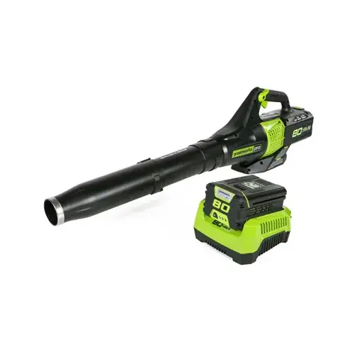 Cordless 80-Volt Axial Leaf Blower, 145-MPH/580 CFM, 2.0Ah, Battery & Charger Cordless 80-Volt Axial Leaf Blower, 145-MPH/580 CFM, 2.0Ah, Battery & Charger