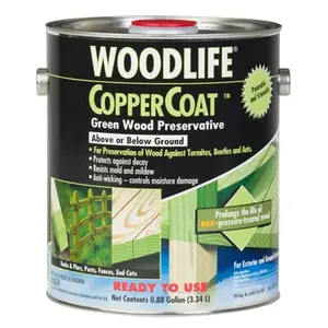 Zinsser 01901A Woodlife Water-Based Coppercoat Green Wood Preservative, 1 Gal.