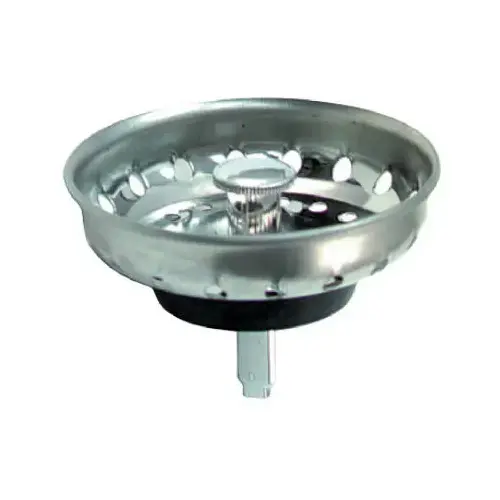 Basket Sink Strainer with Post, Chrome Finish