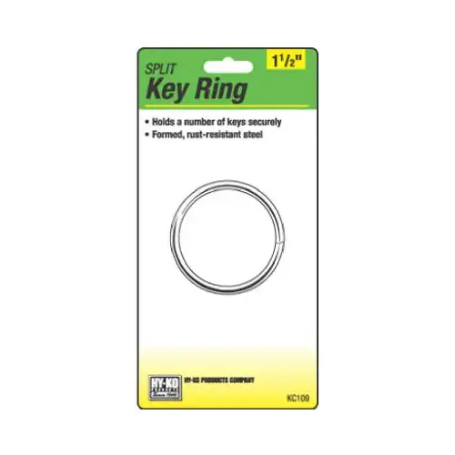 Split Key Ring, Brass-Plated, 1-1/2-In. Split Key Ring, Brass-Plated, 1-1/2-In.