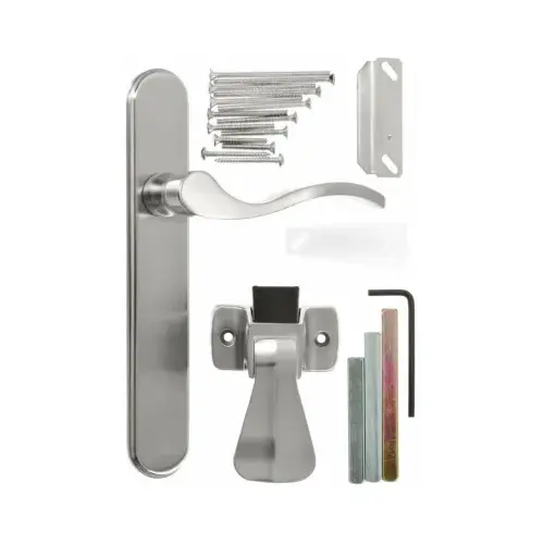Door Lever Lockset, Brass, Satin Nickel, 3/4 to 2 in Thick Door