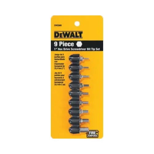 Hex Bit Set, 9-Piece, Steel Hex Bit Set, 9-Piece, Steel