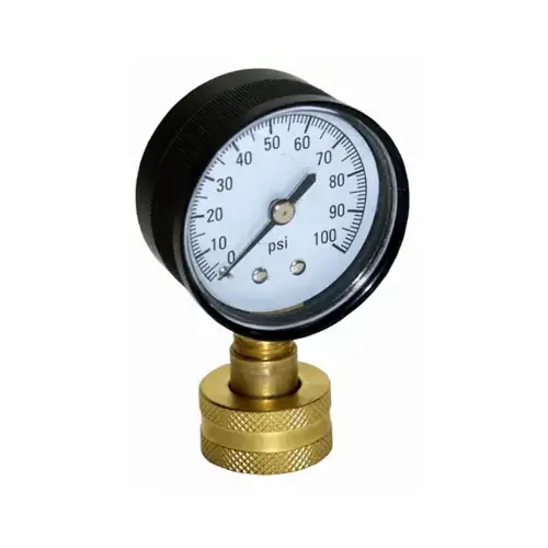 Pressure Gauge, 3/4 in Connection, Female, 2 in Dial, 0 to 100 psi Pressure Gauge, 3/4 in Connection, Female, 2 in Dial, 0 to 100 psi