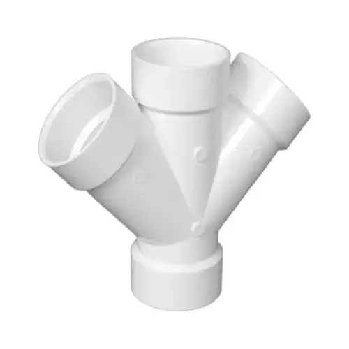 Schedule 40 DWV PVC Double Wye, White, 1.5-In. Schedule 40 DWV PVC Double Wye, White, 1.5-In.
