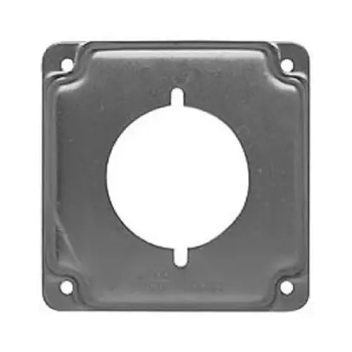 Exposed Work Cover, 2-9/64 in Dia, 4-3/16 in L, 4-3/16 in W, Square, Galvanized Steel, Gray Exposed Work Cover, 2-9/64 in Dia, 4-3/16 in L, 4-3/16 in W, Square, Galvanized Steel, Gray