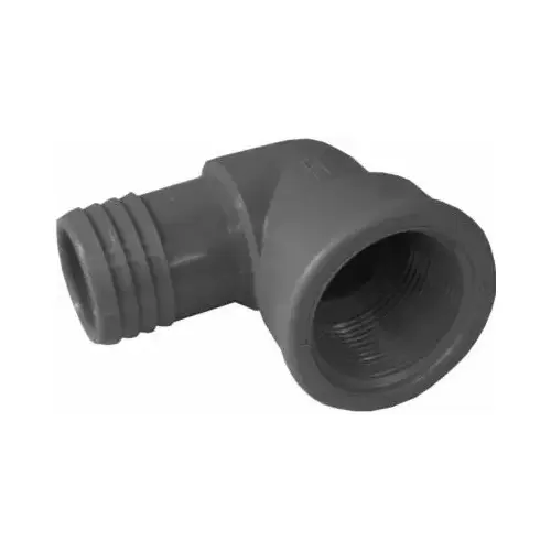 Pipe Fitting Insert Elbow, Female, Threaded, Polyethylene, 1-1/4-In.