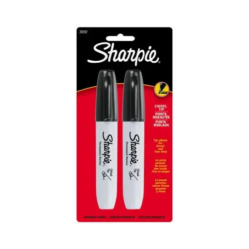 Permanent Marker, Chisel Lead/Tip, Large Lead/Tip, Black Lead/Tip Pair Permanent Marker, Chisel Lead/Tip, Large Lead/Tip, Black Lead/Tip Pair