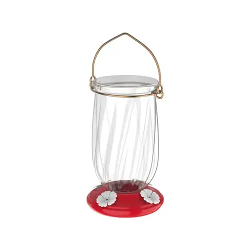 Tulip Hummingbird Feeder, Red-White, 4 Ports, 22-oz. Tulip Hummingbird Feeder, Red-White, 4 Ports, 22-oz.