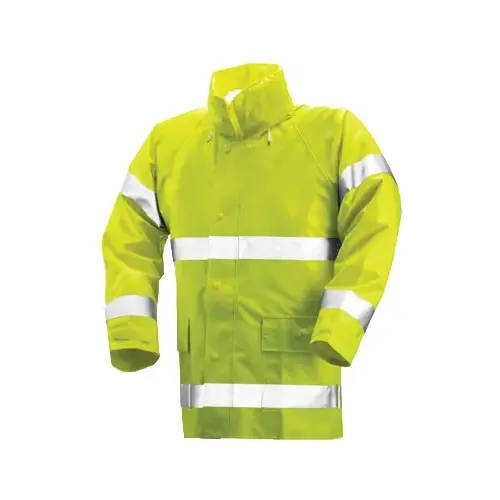 High-Visibility Jacket, Lime Yellow PVC/Polyester, XXXL High-Visibility Jacket, Lime Yellow PVC/Polyester, XXXL