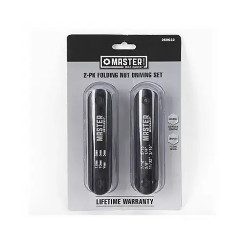 SAE & Metric Nut Driving Sets, (2) 6-Pc. Folding Sets pair