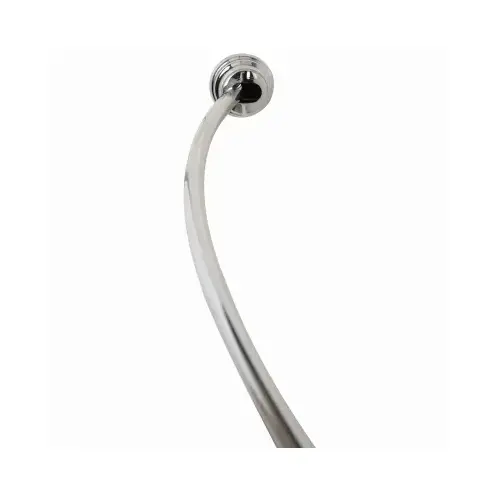 Curved Shower Rod NeverRust 72" L Chrome Silver Chrome Curved Shower Rod NeverRust 72" L Chrome Silver Chrome