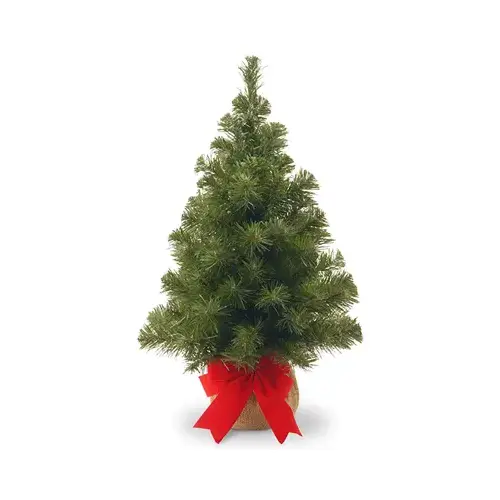 Artificial Pre-Lit Christmas Tree, Noble Fir, 15 Warm White LED Lights, 16-In. x 2-Ft Artificial Pre-Lit Christmas Tree, Noble Fir, 15 Warm White LED Lights, 16-In. x 2-Ft