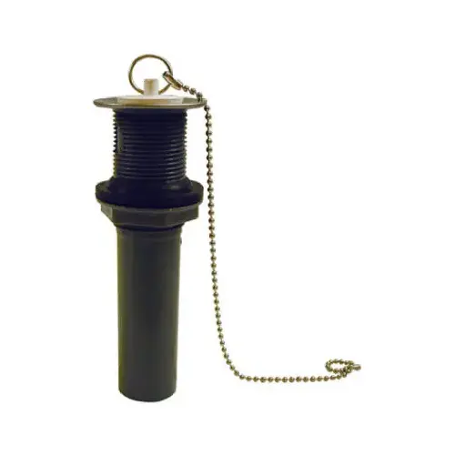 PVC Pull Out Plug With Chain & Stopper, 1-1/4 x 5-In.