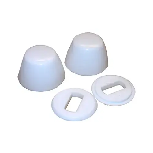 Round Toilet Bolt Caps, White, Plastic - pack of 6 Round Toilet Bolt Caps, White, Plastic - pack of 6