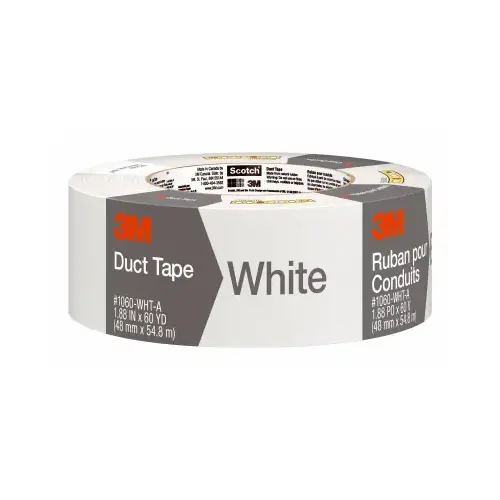 3M Duct Tape, Heavy-Duty, 45 yd L, 1.88 in W, White 3M Duct Tape, Heavy-Duty, 45 yd L, 1.88 in W, White