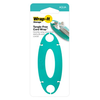 JJAAMM LLC 500-CW-AQ Tangle Free Cord Wrap, Aqua