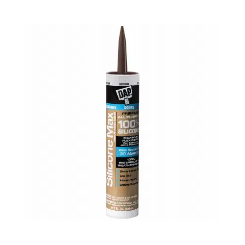 Silicone Max Premium Sealant, 100% Silicone, Brown, 10.1-oz. Silicone Max Premium Sealant, 100% Silicone, Brown, 10.1-oz.