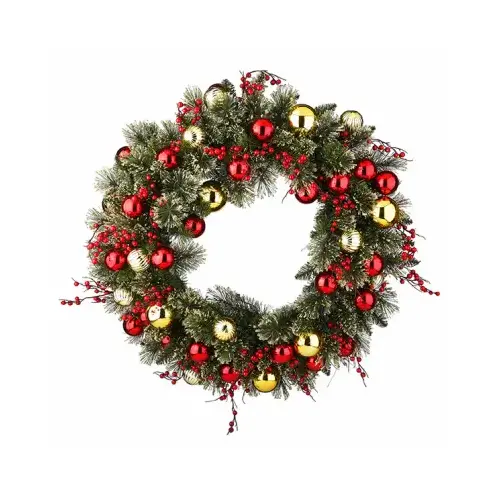 Dakota Pine Artificial Wreath, Decorated, 30-In. Dakota Pine Artificial Wreath, Decorated, 30-In.