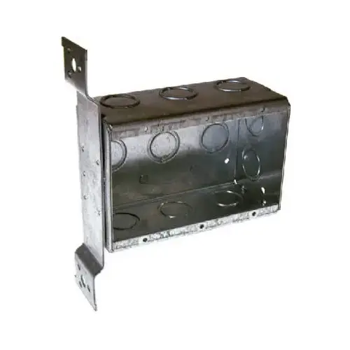 Switch Box, 3 -Gang, 4 -Knockout, 1/2, 3/4 in Knockout Gray Switch Box, 3 -Gang, 4 -Knockout, 1/2, 3/4 in Knockout Gray