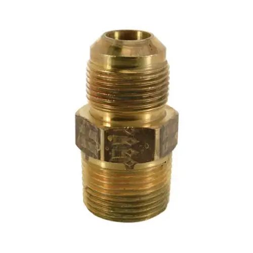 Gas Pipe Fitting, Brass, 15/16 OD x 3/4-In. MPT Gas Pipe Fitting, Brass, 15/16 OD x 3/4-In. MPT