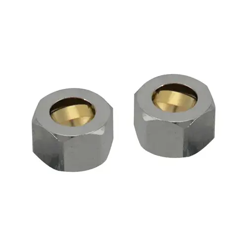Coupling Nut 3/8" Compression in. Brass Chrome Pair
