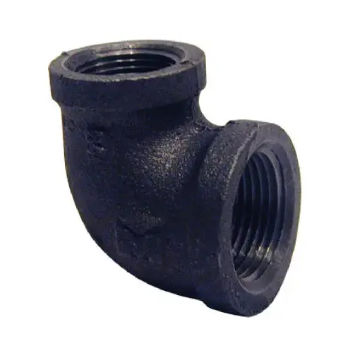 Black Pipe Fitting, 90 Degree Reducing Elbow, 1/2 x 3/8-In. Black Pipe Fitting, 90 Degree Reducing Elbow, 1/2 x 3/8-In.