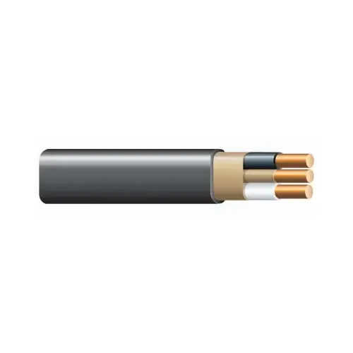 Sheathed Cable, 8 AWG Wire, 2 -Conductor, 125 ft L, Copper Conductor, PVC Insulation Black Sheathed Cable, 8 AWG Wire, 2 -Conductor, 125 ft L, Copper Conductor, PVC Insulation Black