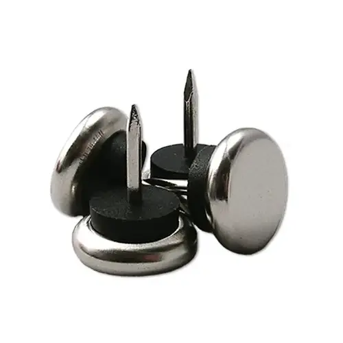 Furniture Glides, Nail-On Cushioned, Metal Base, 1-1/16-In - pack of 4 Furniture Glides, Nail-On Cushioned, Metal Base, 1-1/16-In - pack of 4