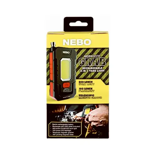 WorkBrite Grab Task Light, Rechargeable, Magnetic, 300 Lumens WorkBrite Grab Task Light, Rechargeable, Magnetic, 300 Lumens