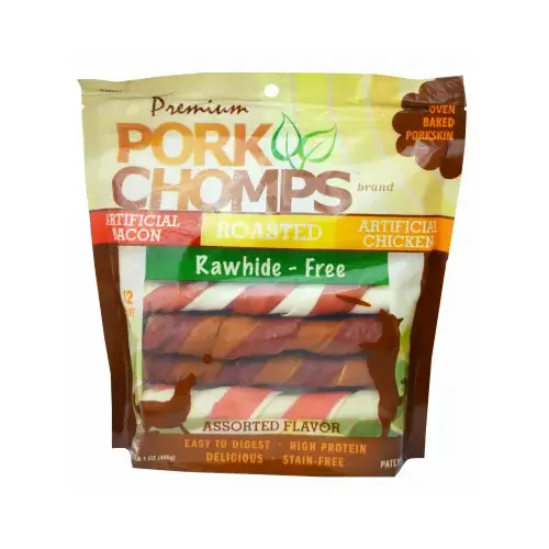 Dog Treats, Premium Pork Skin Twistz, 12-Ct.