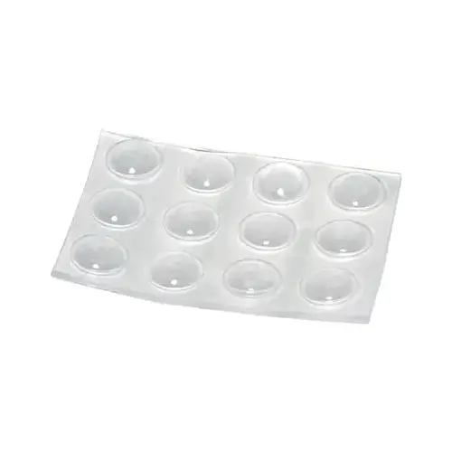Vinyl Bumpers, Self-Adhesive, Clear, Round, 3/8-In - pack of 12