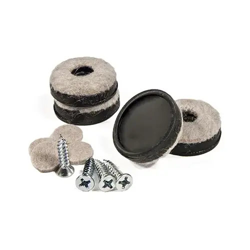 Furniture Glides, Felt, Round, Screw-On, 1-In - pack of 4 Furniture Glides, Felt, Round, Screw-On, 1-In - pack of 4