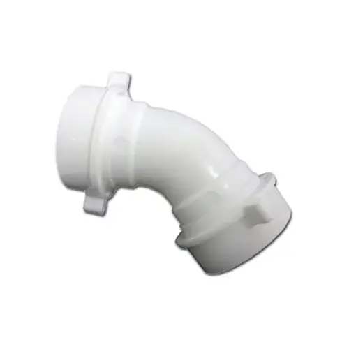 Lavatory/Kitchen Drain Elbow, White PVC, 1.5 or 1.25-In. Slip Joint Lavatory/Kitchen Drain Elbow, White PVC, 1.5 or 1.25-In. Slip Joint