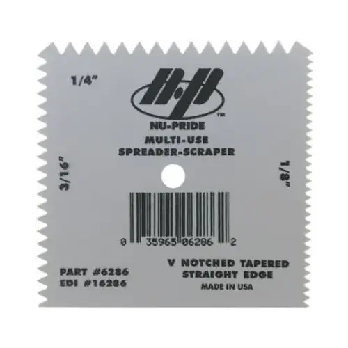 Spreader, 4 in W Blade, Notched Blade, Plastic Blade