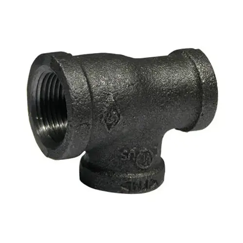Black Pipe Fitting, Double Reducing Tee, 3/4 x 1/2 x 1/2-In. Black Pipe Fitting, Double Reducing Tee, 3/4 x 1/2 x 1/2-In.