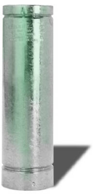 SELKIRK 103024 Round Gas Vent Pipe 3" D X 24" L Aluminum/Galvanized Steel Silver Chrome