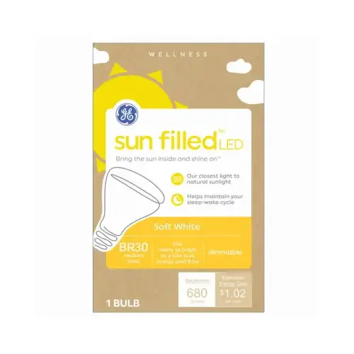 LED Light Bulb, Sun Filled, BR30, 680 Lumens, 8-Watts LED Light Bulb, Sun Filled, BR30, 680 Lumens, 8-Watts