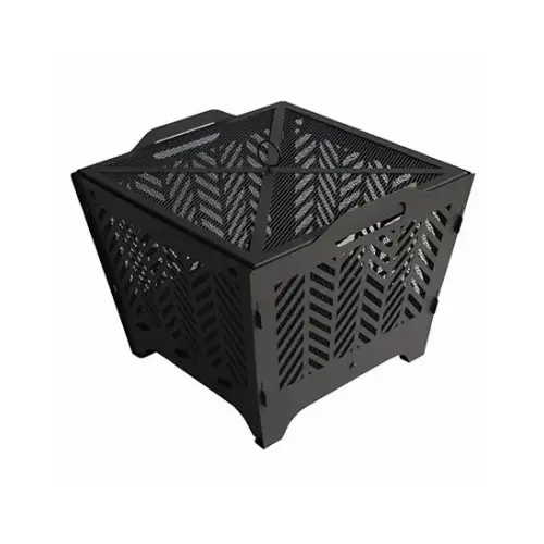 Flat Fire Pit, Portable, Black, 19.3 x 19.02 x 16.73-In.