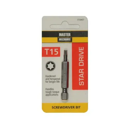 Torx 15 Screwdriver Bit, 2-In.