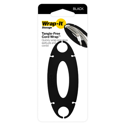 Wrap-It Storage 500-CW-BL Tangle Free Cord Wrap, Black