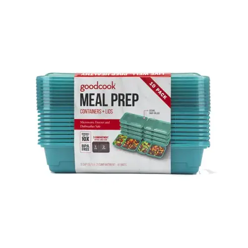 Meal Prep Containers, Lunch, Blue - pack of 10
