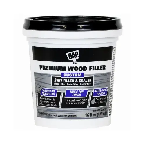 Premium Wood Filler, Paste, Slight, Off-White, 16 oz Premium Wood Filler, Paste, Slight, Off-White, 16 oz