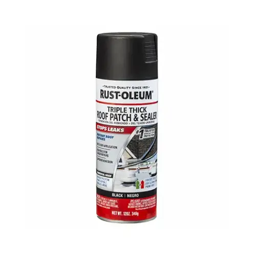 Roof Patch and Sealer, Black, Liquid, 12 oz Aerosol Can Roof Patch and Sealer, Black, Liquid, 12 oz Aerosol Can