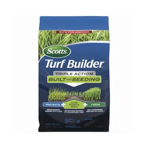 Turf Builder Triple-Action Lawn Fertilizer, 4.3 lb Bag, Solid, 21-22-4 N-P-K Ratio Off-White