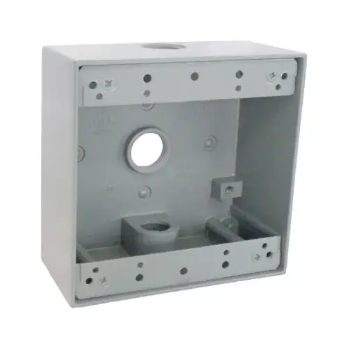 Gray Weatherproof 2-Gang Outlet Box Gray Weatherproof 2-Gang Outlet Box