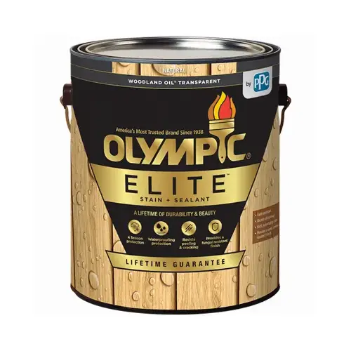 Elite Woodland Oil Stain & Sealant, Exterior, Natural, 1-Gallon