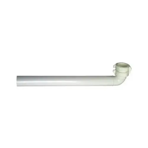 Lavatory/Kitchen Drain Arm, White Plastic, 15-In.