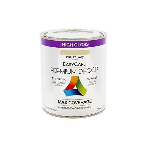 Premium Decor Black Satin Enamel Paint, 1/2-Pt. Premium Decor Black Satin Enamel Paint, 1/2-Pt.