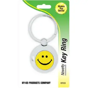 HY-KO PROD CO KF650-XCP5 Key Chain, Smiley Face, Silver - pack of 5