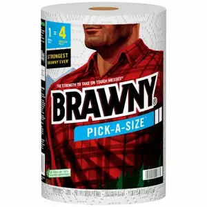 BRAWNY 44373-XCP6 Pick-A-Size Mega Paper Towels, White, 240-Sheet Roll - pack of 6